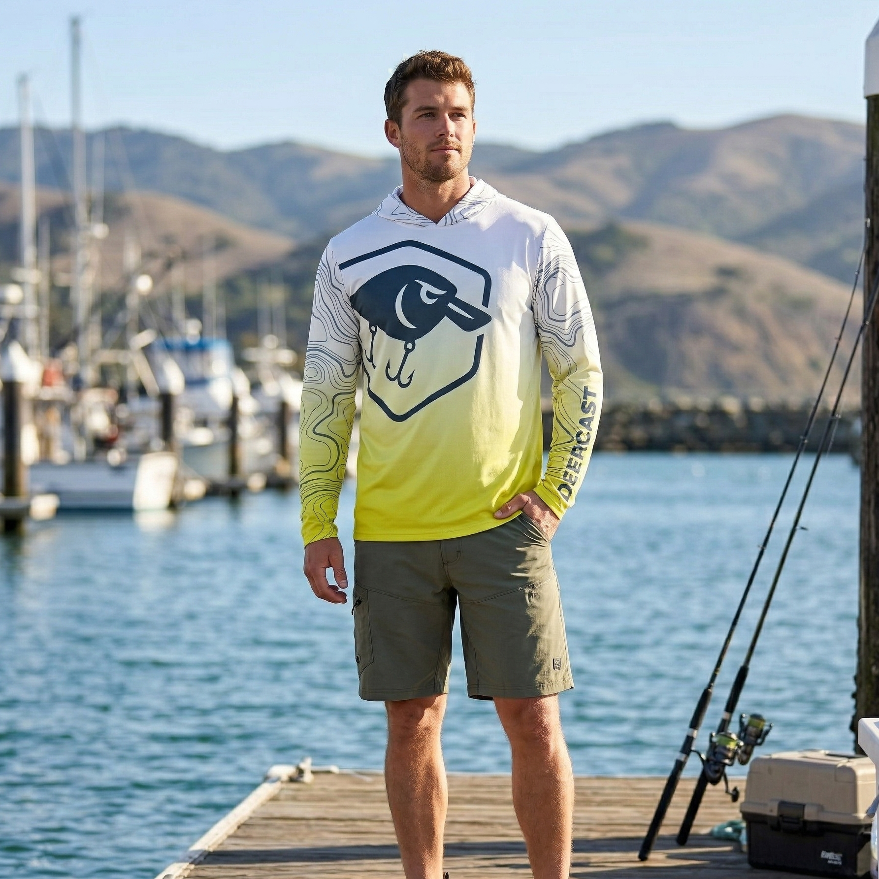Chartreuse Predator Hooded UV Shirt UPF50+