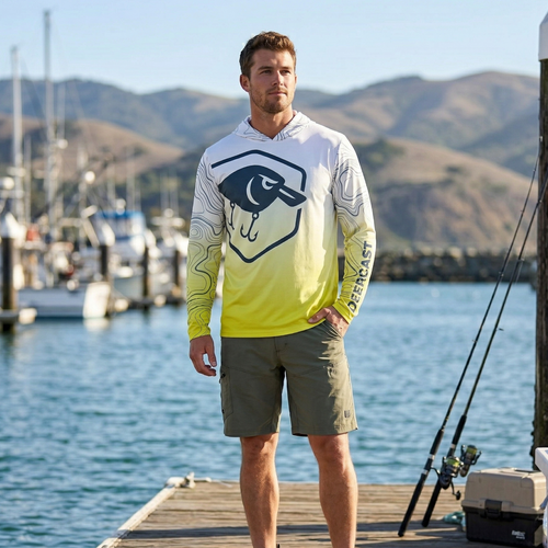 Chartreuse Predator Hooded UV Shirt UPF50+