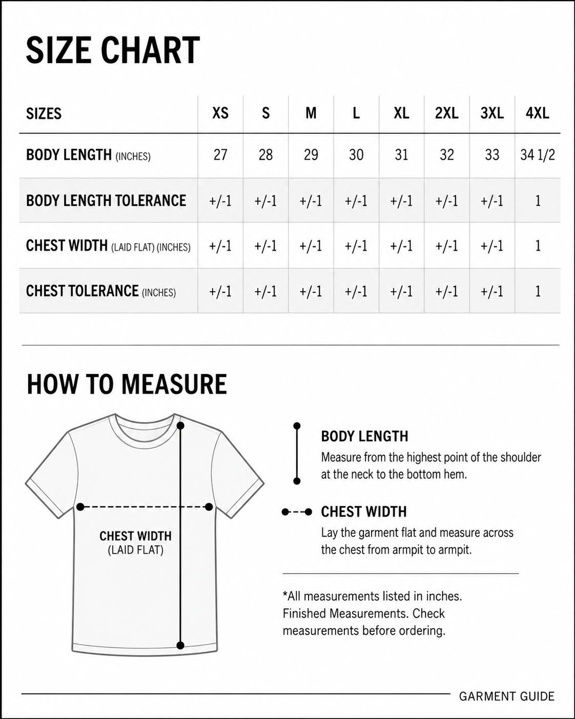 Size chart